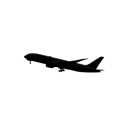 Commercial aircraft silhouette